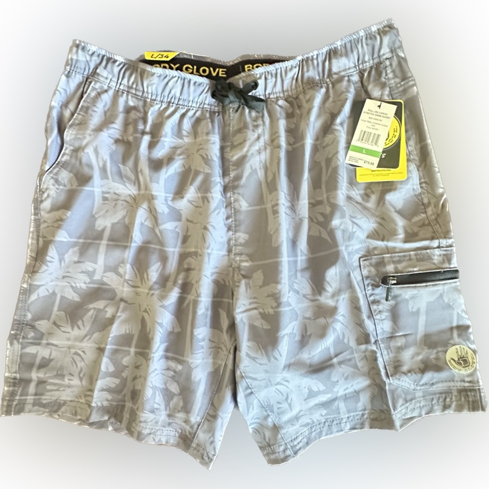 Men's Body Glove Pull On Cargo Stretch Swim Shorts - Gray